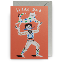 Hero Dad Retro Illustrated Greeting Card | Marie Assénat